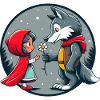Little Red Riding Hood Wolf Fairy Tale Children's Flower Fairy Tale Character