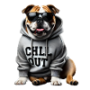 Grappige Engelse Bulldog Dierenliefhebber het Chillen