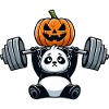 halloween panda tyngdlyftare kondition gym träning