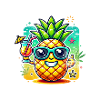 Sun pineapple beach motif