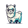 White Llama with Blue Accents