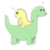 Cute dinosaur couple