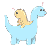 Cute dinosaur couple