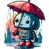 Parapluie Rose Robot Pluie