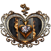 Woman card with a burning heart