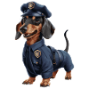 Teckel déguisé en policier