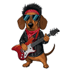 Teckel En Costumes Rock Bandana