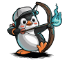 Pingouin avec arc et flèche
