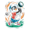 Cute Penguin Golfer Cartoon