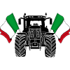 Tracteur deux drapeaux Italie