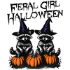 Ferral Girl Halloween Raccoons