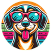 Cool dog with sunglasses