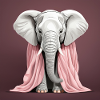 Elephant with pink blanket