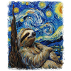 Sloth Lazy Starry Night Painting