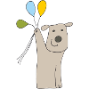 Dog with balloons