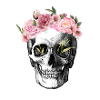 Skull and flowers