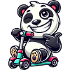 Panda Roller Scooter Cartoon Cool