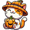 Lunatique Halloween chat citrouille chapeau