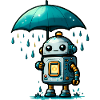 Robot Sous La Pluie