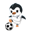Penguin Soccer Player Cartoon