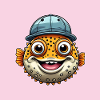 Cooler Kugelfisch mit Basecap