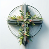 Kreuz Design mit Blumen