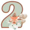2nd Birthday Fox Flowers