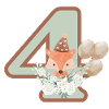 4e anniversaire renard fleurs