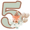 5th Birthday Fox Flowers