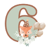 6e anniversaire renard fleurs