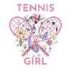 Tennis Girl Floral Heart