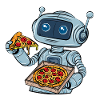 Robot Eats Fast Food Pizza