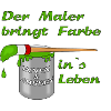 Maler Farbtopf mit Pinsel