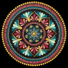 Mandala bleu et rose