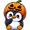 Halloween Penguin Pumpkin Hat Head