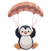 Pingouin mignon avec parachute