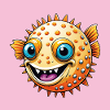 Happy puffer fish
