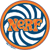 Nerf Blanc Bleu Orange Spiral Design