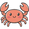 Krabba - Söt tecknad krabba kawaiii