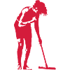 Frau beim Putzen