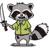 Halloween Zombie Raccoon Gift