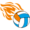 Flying flaming volleyball