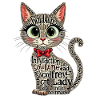 KATZENDAME, TEXTKUNST, TYPOGRAFIE