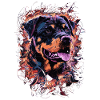 Rottweiler Art Dessin Abstrait Chien