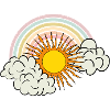 sun, clouds, rainbow