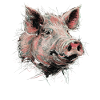cochon dessin abstrait animal oeuvre