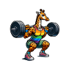 Cool giraffa accovacciata in palestra 2