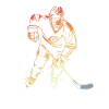 Ice hockey player retro style