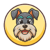 Standard Schnauzer hundras tecknad film Kawaii