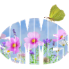 Summer meadow with lemon butterfly